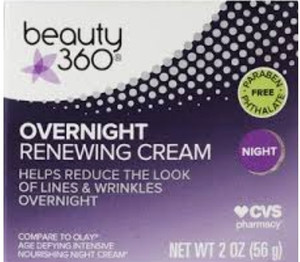 lot 500444 image: Beauty 360 Overnight Anti-aging Complex Renewing Cream, 2 Oz