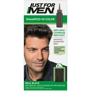 lot 500445 image: Just For Men Shampoo-in Hair Dye for Men H-55 Real Black