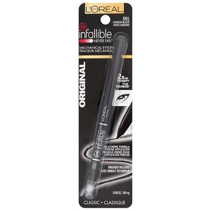 lot 500466 image: L Oreal Paris Infallible Never Fail Pencil Eyeliner with Built in Sharpener Carbon Black