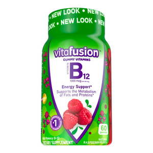 lot 500472 image: Vitafusion B12 Gummy Vitamins Delicious Raspberry Flavor 60ct (30 Day Supply)
