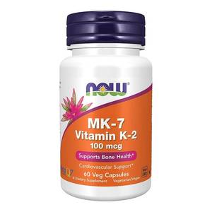 lot 500509 image: NOW Supplements MK-7 Vitamin K-2 100 mcg Supports Bone Health 60 Veg Capsules