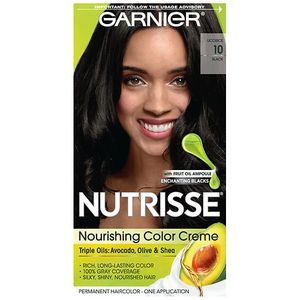 lot 500511 image: Garnier Nutrisse Nourishing Hair Color Creme 10 Black (Licorice) 1 Kit