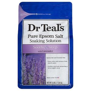lot 500544 image: Dr Teal s Pure Epsom Salt Soak Soothe & Sleep with Lavender 3lbs