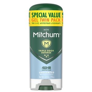 lot 500579 image: Mitchum Men Antiperspirant Deodorant Stick 48 Hour Protection Dermatologist Tested Alcohol Free Unscented 3.4 Oz. (Pack Of 2)