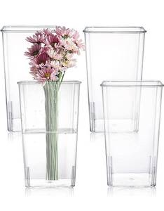 lot 29010 image: SUWIMUT 4 PACK PLASTIC HOLDERS TALL CUBE SHAPE