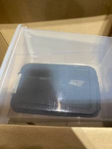 lot 29013 image: BLACK AND CLEAR PLASTIC CONTAINER