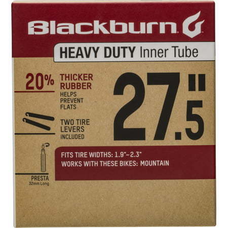 lot 4879 image: Blackburn 27.5 Heavy Duty Bicycle Inner Tube with Tire Levers Presta Valve Black
