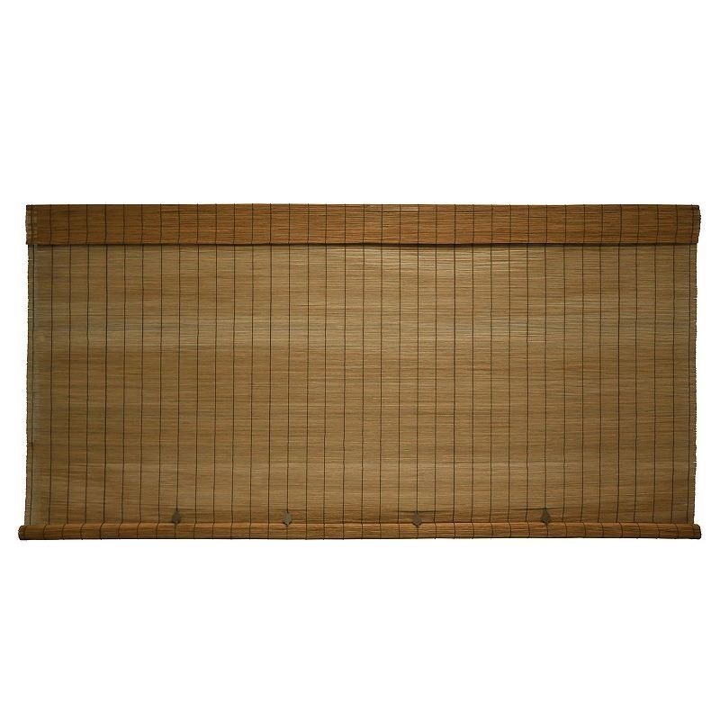 lot 1061 image: Radiance Imperial Matchstick Outdoor Cordless Brown Fruitwood Light Filtering Roller Sun Shade Multiple Sizes