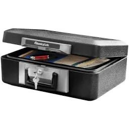 lot 3361 image: SentrySafe Fireproof Safe Box with Key Lock, Chest Safe with Carrying Handle to Secure Valuables and Jewelry, 0.25 Cubic Feet, 6.3 x 15.3 x 12.1 Inches, 1160