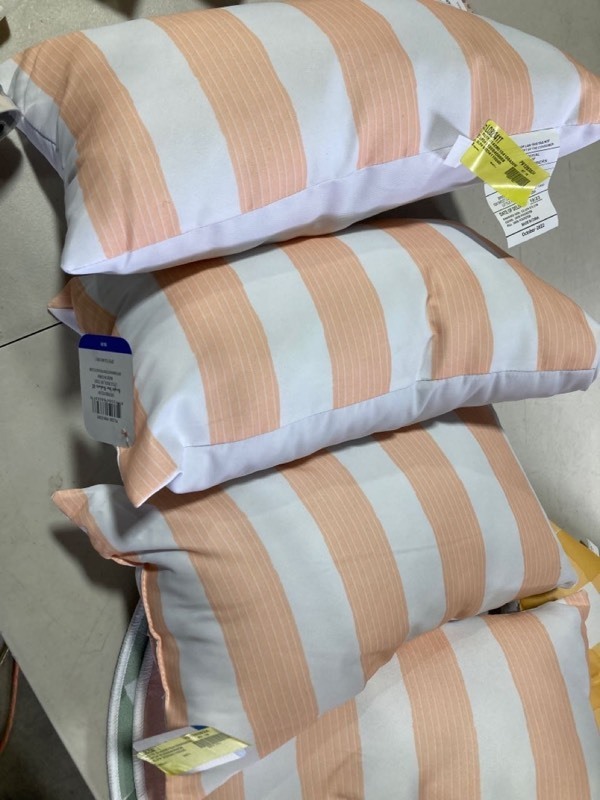 lot 5400 image: bright star products pillow pink stripe (set of 4)