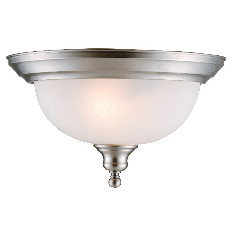lot 3588 image: Design House Bristol 2-Dome Ceiling Mount in Satin Nickel 2-Light