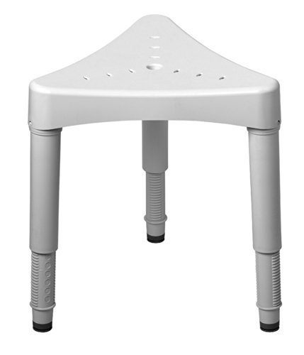 lot 6213 image: SP Ableware Corner Shower Seat with Adjustable Legs - White (727160000)