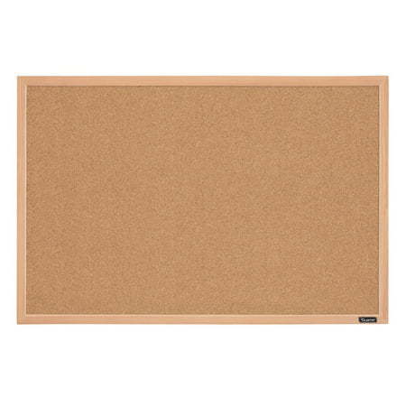 lot 6342 image: Quartet Cork Bulletin Board 23 x 35 Oak Finish Frame (35-380352Q)