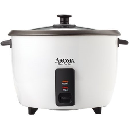 lot 6670 image: Aroma 32 Cup Dishwasher Safe Pot Style Cooker with Lid 3 Piece White
