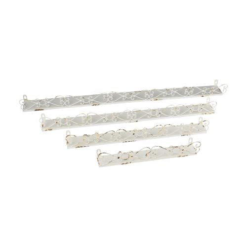 lot 6671 image: Creative Co-Op Farmhouse Decorative Iron Ledges, Distressed Cream, Set of 4 Sizes