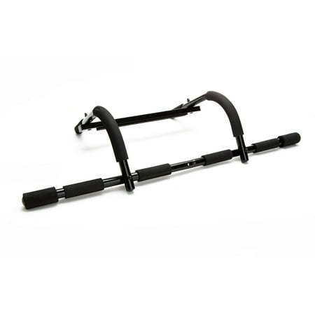 lot 6673 image: Mind Reader Multi-Grip Chin-UpPull-Up Bar Full Body Trainer Doorway Heavy-Duty Multi-Purpose Workout Bar for Home Gym Perfect for Pushups Pullups and More Black