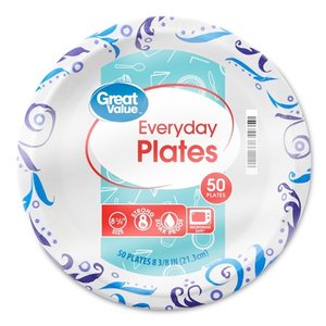 lot 6432 image: Great Value Everyday Plates, 8 38, 50 Count