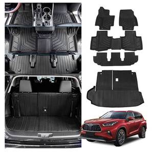 lot 55150 image: Bomely Fit 2020-2023 Toyota Highlander Floor Mats Trunk Mat All Weather Back Seat Cover Protector Cargo Liner 2022 7 Seats Highlander Accessories (2020-2023,Floor MatsTrunk Mat with Backrest Mat) (Retail $219.99)