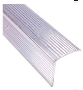 lot 55154 image: M-D Building Products 78022 Fluted 1-18-Inch by 1-18-Inch by 36-Inch Stair Edging, Silver 4 Pack (Retail $12.27 each  $49.08)