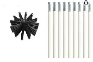 lot 55159 image: Dryer Vent Cleaning Brush, Lint Remover,Extends Up to 18 Feet, Durable Bods with Synthetic Brush Head, Use with or Without a Power Drill (26 rods1 Head)(Retail $56.97)