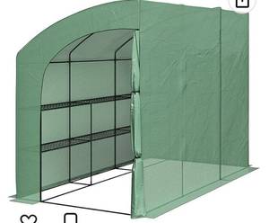 lot 55160 image: Home-Complete Lean to Greenhouse, 10ft x 5ft x 7ft with Shelves (Retail $129.95)