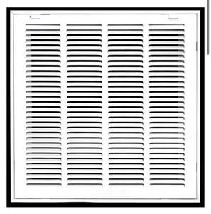lot 55165 image: 16 X 16 Steel Return Air Filter Grille for 1 Filter - Easy Plastic Tabs for Removable FaceDoor - HVAC Duct Cover - Flat Stamped Face - White Outer Dimensions 17.75 X 17.75 (Retail $46.42)