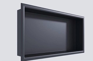 lot 55169 image: Shower Niche - NO TILE NEEDED 24 X 12 Powder Coat Black Recessed Single Shelf Organizer �� Best Modern In Wall Bathroom Accessory for Shower or Tub Storage  Nook Insert Holds Soap Bottles Toiletries(Retail $185.00)