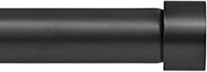 lot 55186 image: Ivilon Drapery Window Curtain Rod - End Cap Style Design 1 Inch Pole. 28 to 48 Inch Color Black