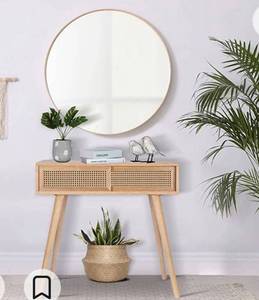 lot 55197 image: Console Table, 31 Console Tables for Entryway Small Entryway Table, Vanity Desk Rattan Dresser Side Table Entry Table Narrow Console Table Modern Hallway Table Boho Sofa Table for Living Room (Retail $109.99)