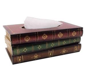lot 55200 image: ODDIER Middle Ages Gothic Elegant Wooden Antique Book Vintage Living Room Bathroom Tissue Holder DispenserNovelty Napkin Holder Halloween Surprise (Retail $16.99)