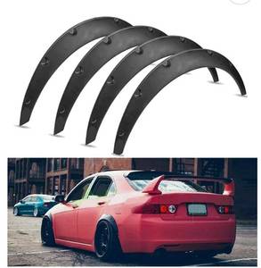lot 55205 image: 4Pcs 2.5inch800mm Universal Fender Flares Flexible Durable Polyurethane Auto Car Body Kit Black (Retail $59.99)
