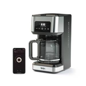 lot 55208 image: atomi smart Smart Wi-Fi 12-Cup BlackStainless Steel Drip Coffee Maker with Smart Wi-Fi and Voice Control (Retail $89.99)