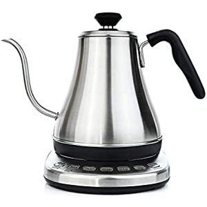 lot 55209 image: Gooseneck Electric Kettle with Temperature Control & Presets - 1L, Stainless Steel - Tea & Pour Over Coffee Kettle (B06XPLM49J)