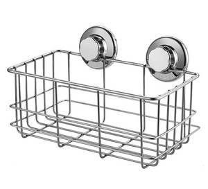 lot 55211 image: SANNO Suction Cup Shower Caddy Bath Wall Shelf, Deep Bathroom Basket Large Shower Caddy Bath Organizer Kitchen Storage Basket for Gel Holder Bathroom Storage Shampoo, Conditioner -Stainless Steel (Retail $20.90)