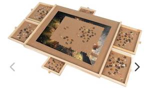 lot 55217 image: NATTORK JIGSAW PUZZLE TABLE 1500 PIECES FOR ADULTS WITH DRAWERS PUZZLES BOARD