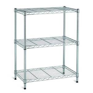 lot 1615 image: HDX Black 3-Tier Steel Wire Shelving Unit (23 in. W x 30 in. W x 13 in. D), Grey
