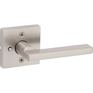 lot 2576 image: Kwikset Halifax Satin Nickel Steel Privacy Lever 730HFL SQT 15 CP