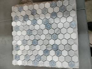 lot 1560 image: 8pk Azula Hex Tiles 0.95sqft Per Tile Mosaic 11.81x11.61x10mm