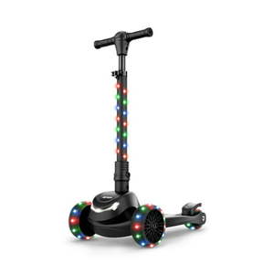 lot 1635 image: The Jetson Jupiter Mini Kids 3 Wheel Scooter Black for Ages 3 LED Light-up Wheels and Stem Height Adjustable Unisex