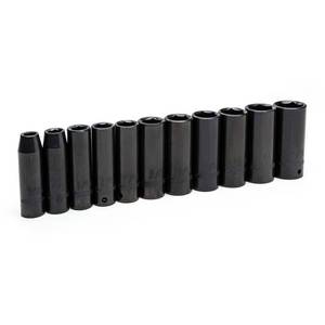 lot 3675 image: Husky 12 in. Drive Impact Socket Set, SAE in Blow Molded Case (11-Piece)
