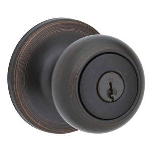 lot 3716 image: Kwikset Cove Venetian Bronze Entry Knobs ANSIBHMA Grade 3 1-34 2 Pack