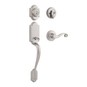 lot 3723 image: Kwikset Arlington Sgl Cyl Handleset with Lido Door Lever in SN
