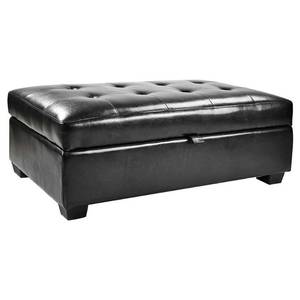 lot 5157 image: Corliving Antonio Storage Ottoman In Black Bonded Leather