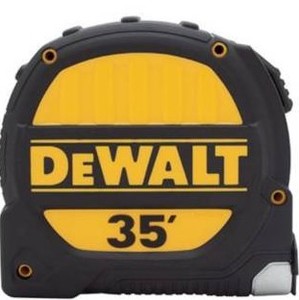 lot 1605 image: 2011922 TAPE MEASRE BLKYLW 35FT DeWalt ToughSeries 35 ft. L X 1.25 in. W Tape Measure (Pack of 1)