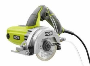lot 2598 image: Ryobi Tile Saw 4 Inch Wet Diamond Blade Ceramic Floor Inatallation Power Tool