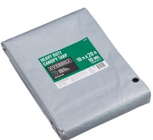 lot 2611 image: Eveebilt 10x20 Heavy Duty Canopy Tarp, SilverBlack