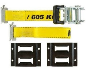lot 2651 image: Husky 2 in. x 15 ft. E-Track Ratchet Kit, Yellow
