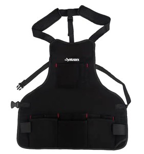 lot 2656 image: Husky Adjustable Black Apron With Shoulder Straps