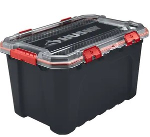 lot 2659 image: Husky 20 Gallon Pro Duty Storage Containers, Set Of 5
