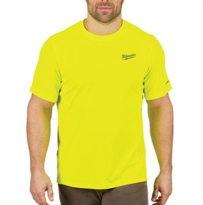 lot 3709 image: Milwaukee-414HV-XL WORKSKIN Lightweight Performance Shirt - Short Sleeve - HI Vis XL